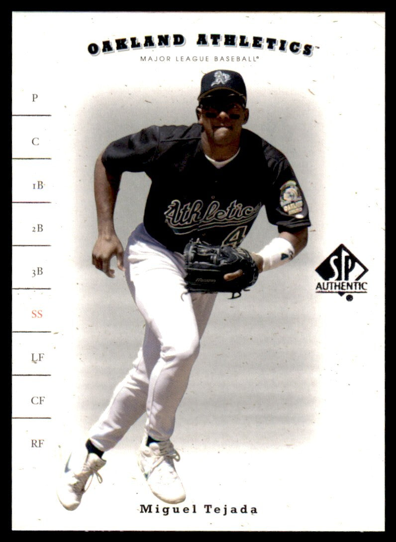 2001 Upper Deck SP Authentic Miguel Tejada . Oakland Athletics #6