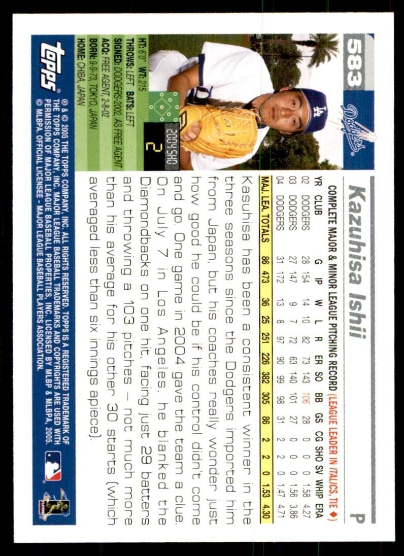 2005 Topps Kazuhisa Ishii Baseball Cards #583