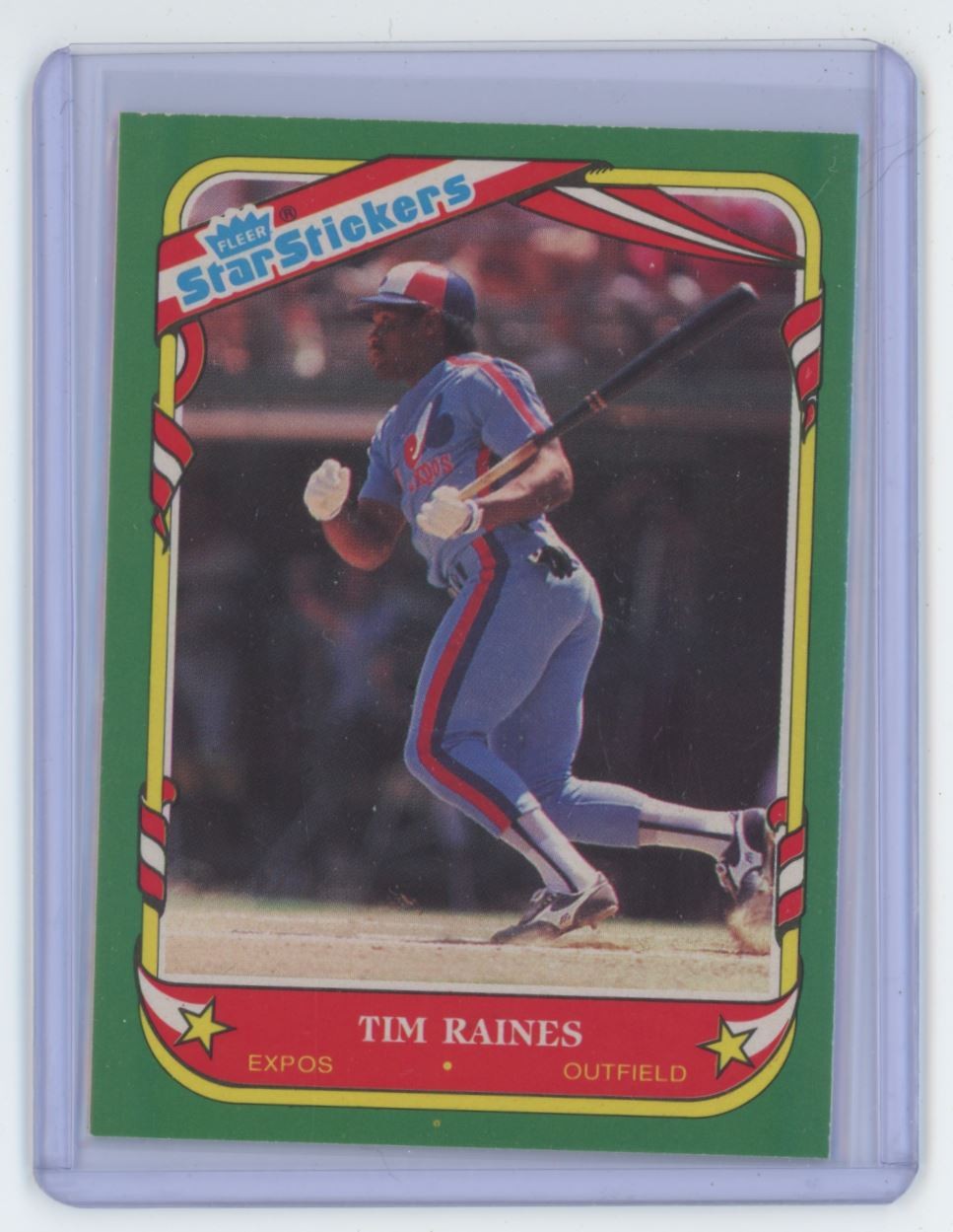 1985 Fleer Star Stickers Tim Raines . Montreal Expos #94