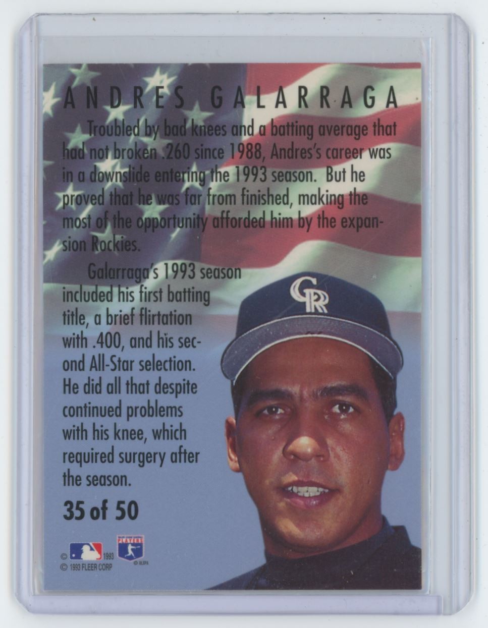 1994 Fleer Andres Galarraga . Colorado Rockies #35