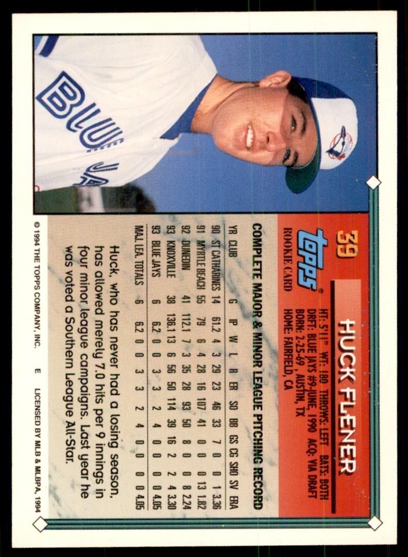 1994 Topps Huck Flener Baseball Cards #39