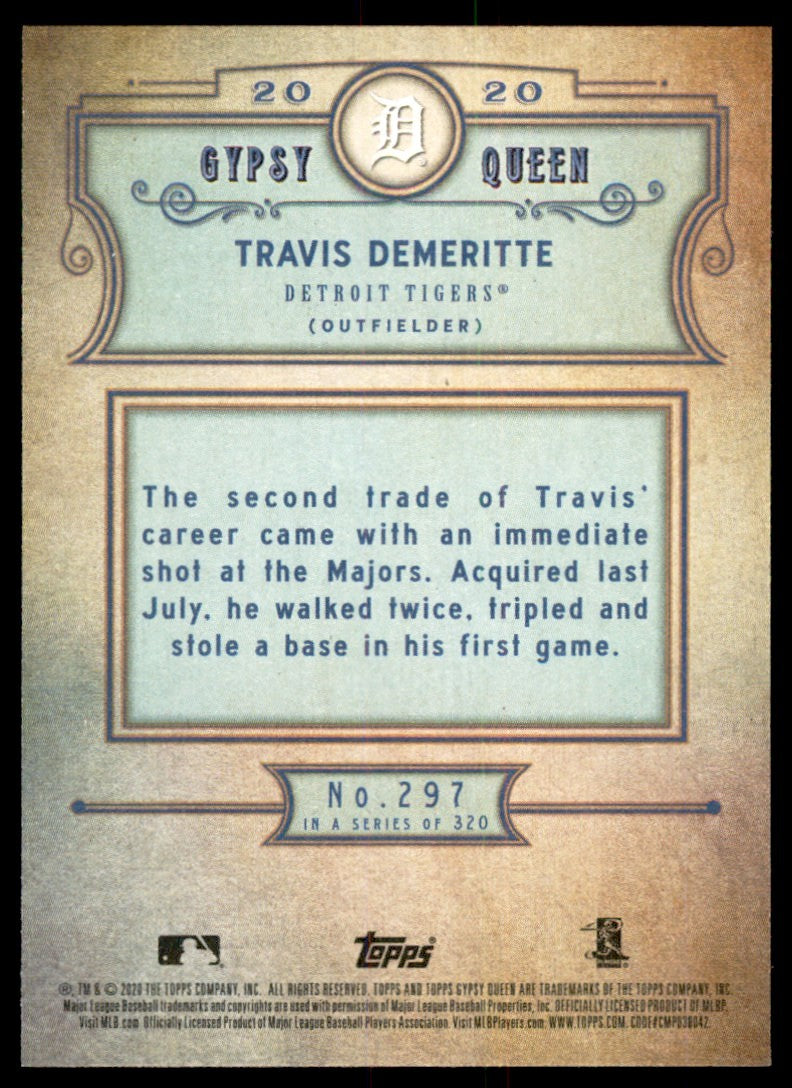 2020 Topps Gypsy Queen Travis Demeritte . Detroit Tigers #297