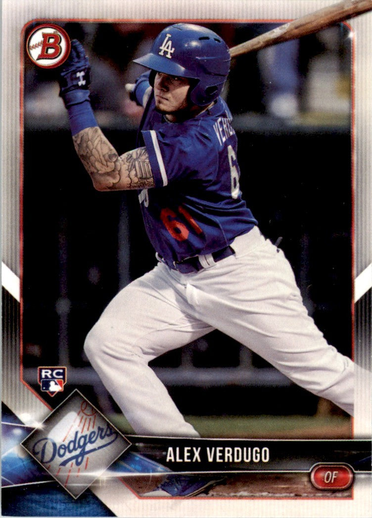 2018 Bowman Alex Verdugo Rookie . Los Angeles Dodgers #72