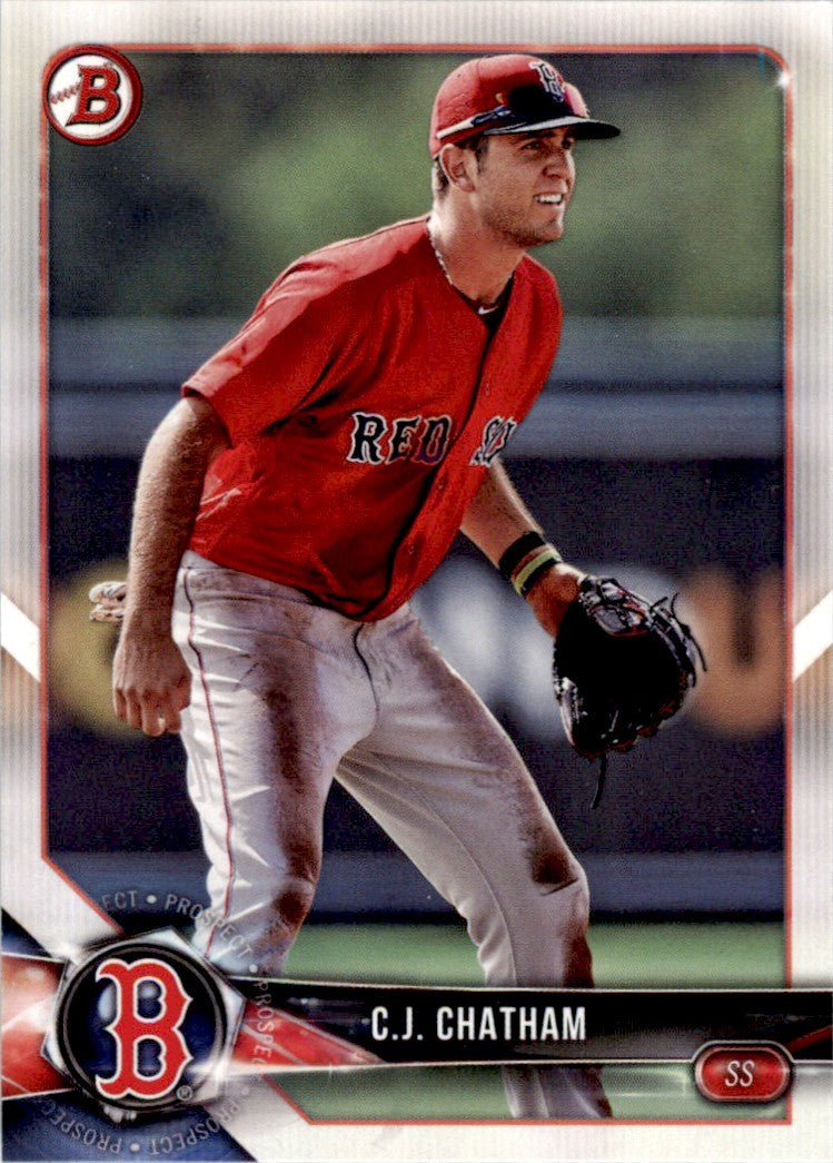 2018 Bowman Prospects C.J. Chatham . Boston Red Sox #BP117