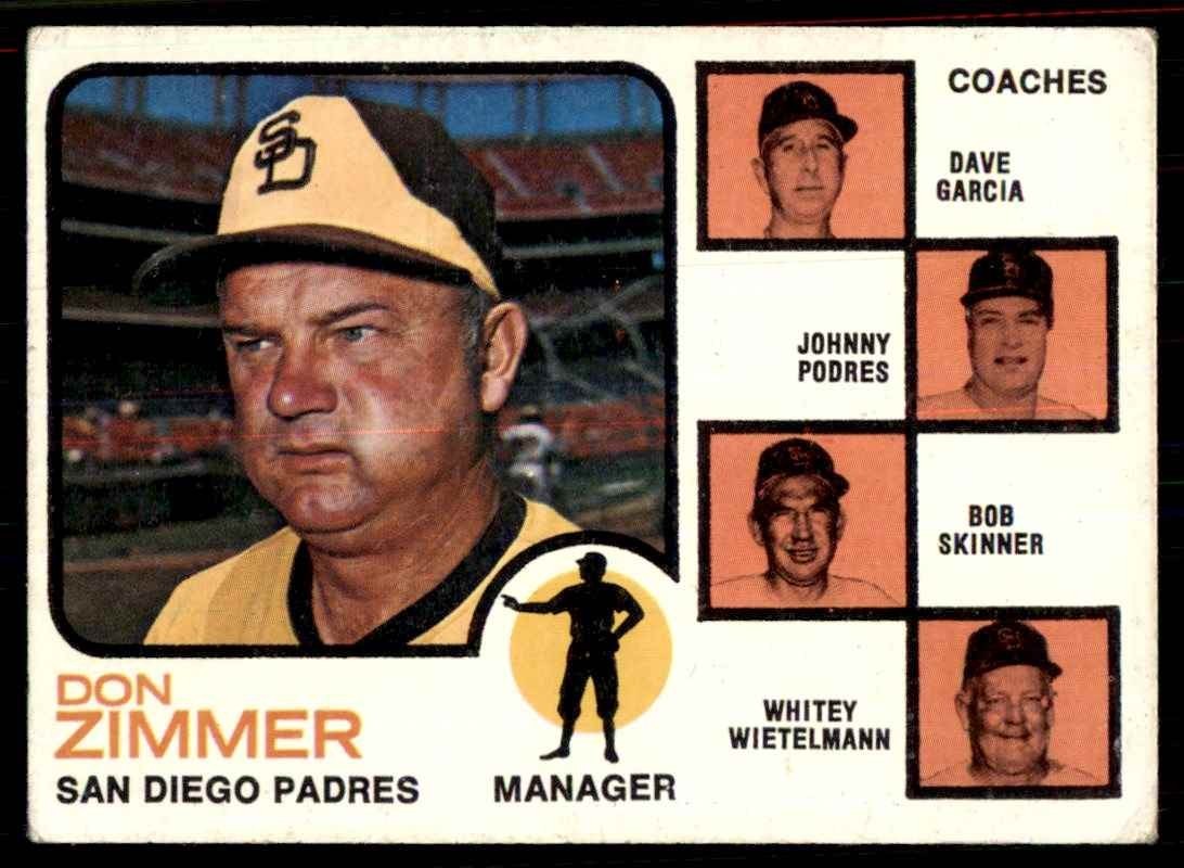 1973 Topps Don Zimmer/Dave Garcia/Johnny Podres/Bob Skinner/Whitey Wietelmann A