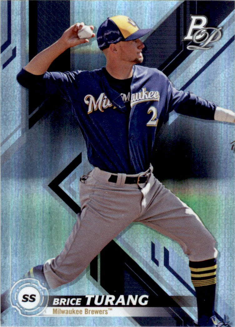 2019 Bowman Platinum Top Prospects Brice Turang . Milwaukee Brewers #TOP-61