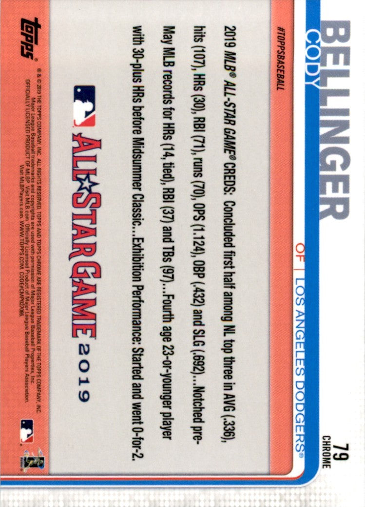 2019 Topps Chrome Cody Bellinger . Los Angeles Dodgers #79