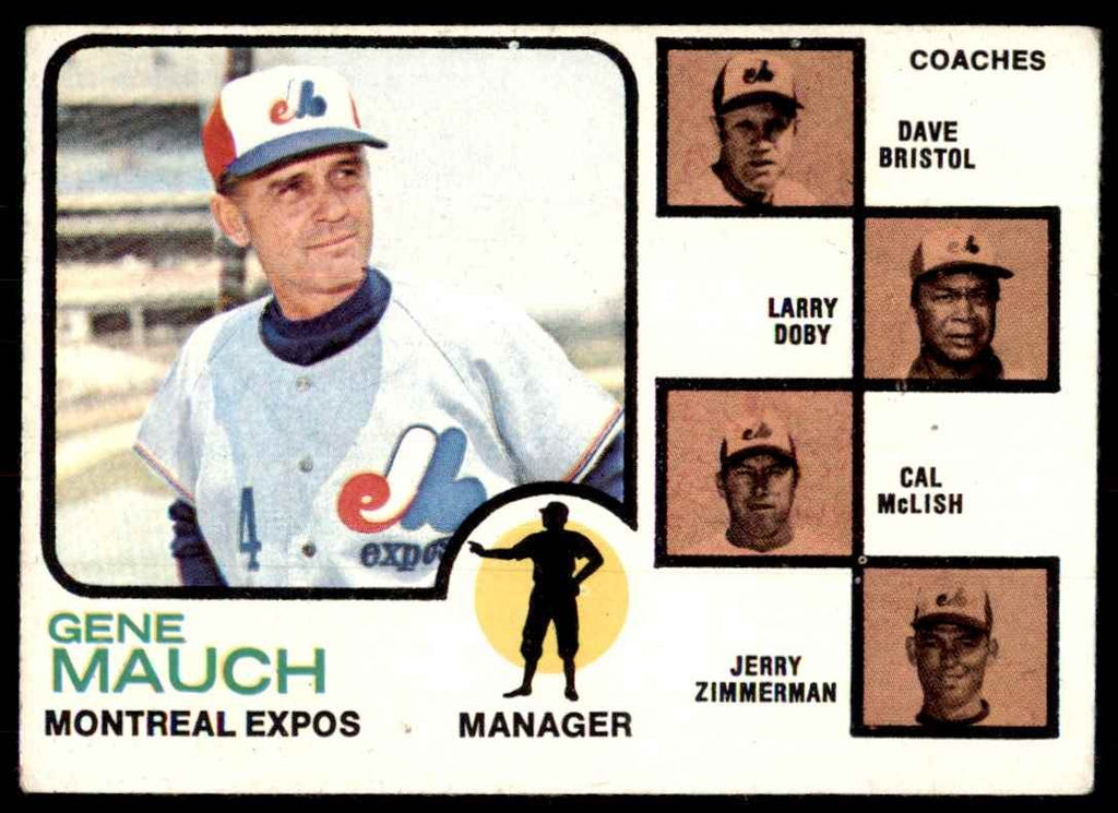 1973 Topps- Gene Mauch/Dave Bristol/Larry Doby/Cal McLish/Jerry Zimmerman