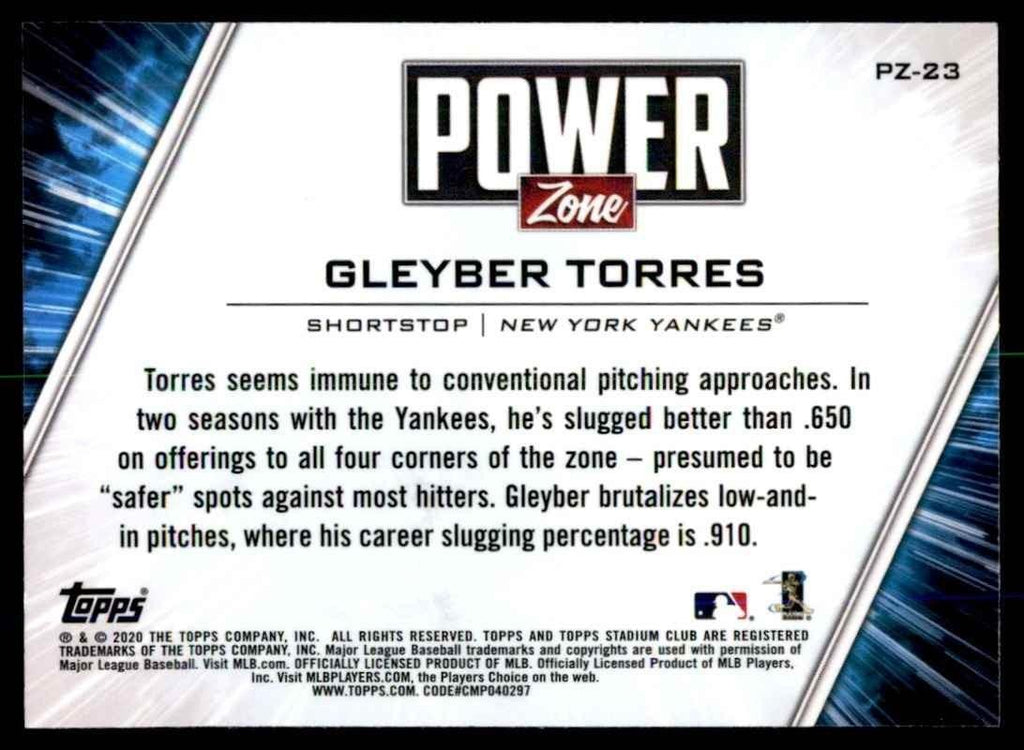 2020 Stadium Club Chrome Gleyber Torres Baseball Cards #PZ-23