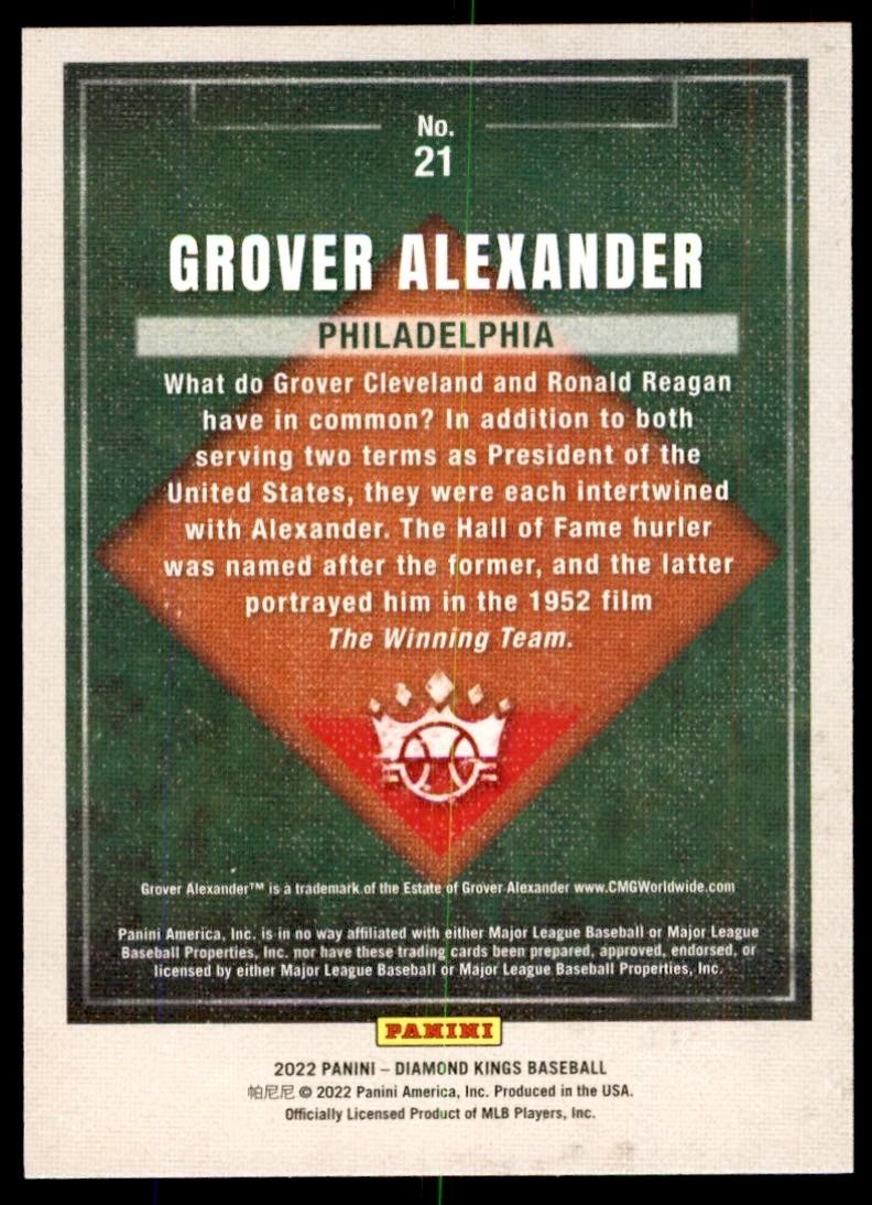 2022 Panini Diamond Kings Grover Alexander B Baseball Cards #21