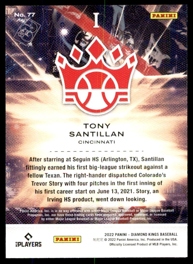 2022 Panini Diamond Kings Tony Santillan Baseball Cards #77