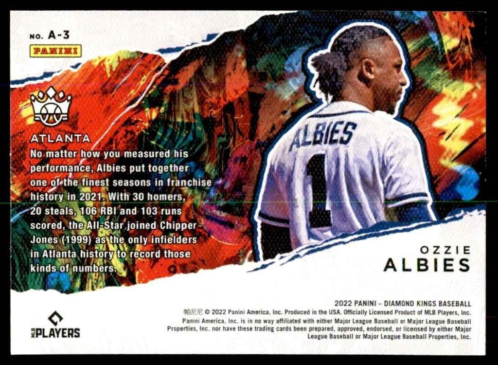 2022 Panini Diamond Kings Ozzie Albies C Baseball Cards #A-3