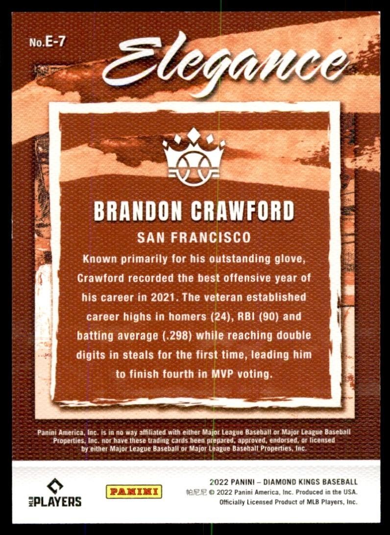 2022 Panini Diamond Kings Brandon Crawford Baseball Card #E-7
