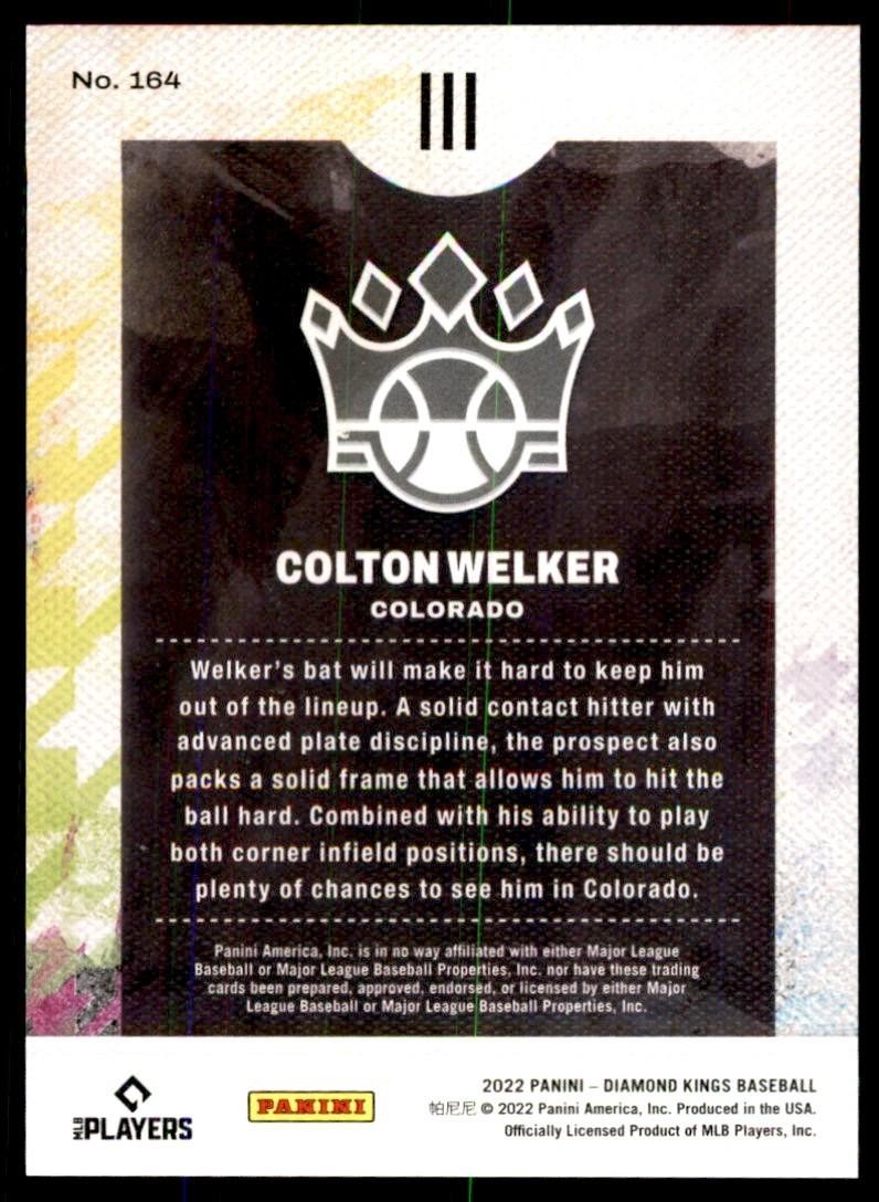 2022 Panini Diamond Kings. Colton Welker Baseball Cards #164