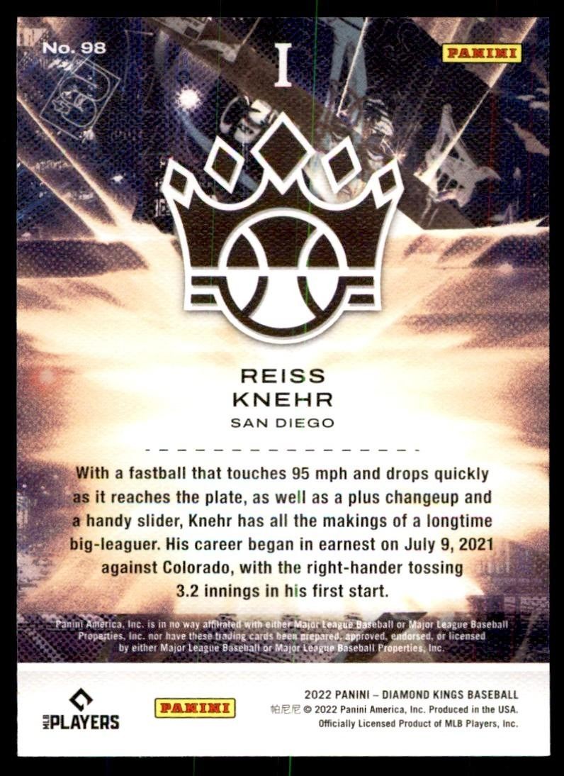 2022 Panini Diamond Kings. Reiss Knehr Baseball Cards #98
