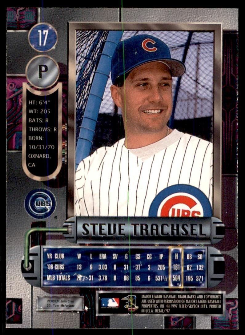 1997 Fleer Metal Universe Steve Trachsel Baseball Cards #17