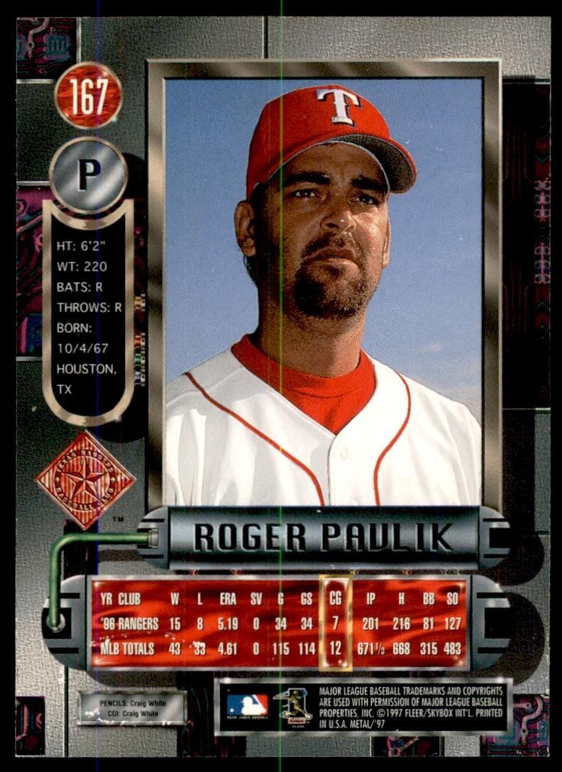 1997 Fleer Metal Universe Roger Pavlik Baseball Cards #167
