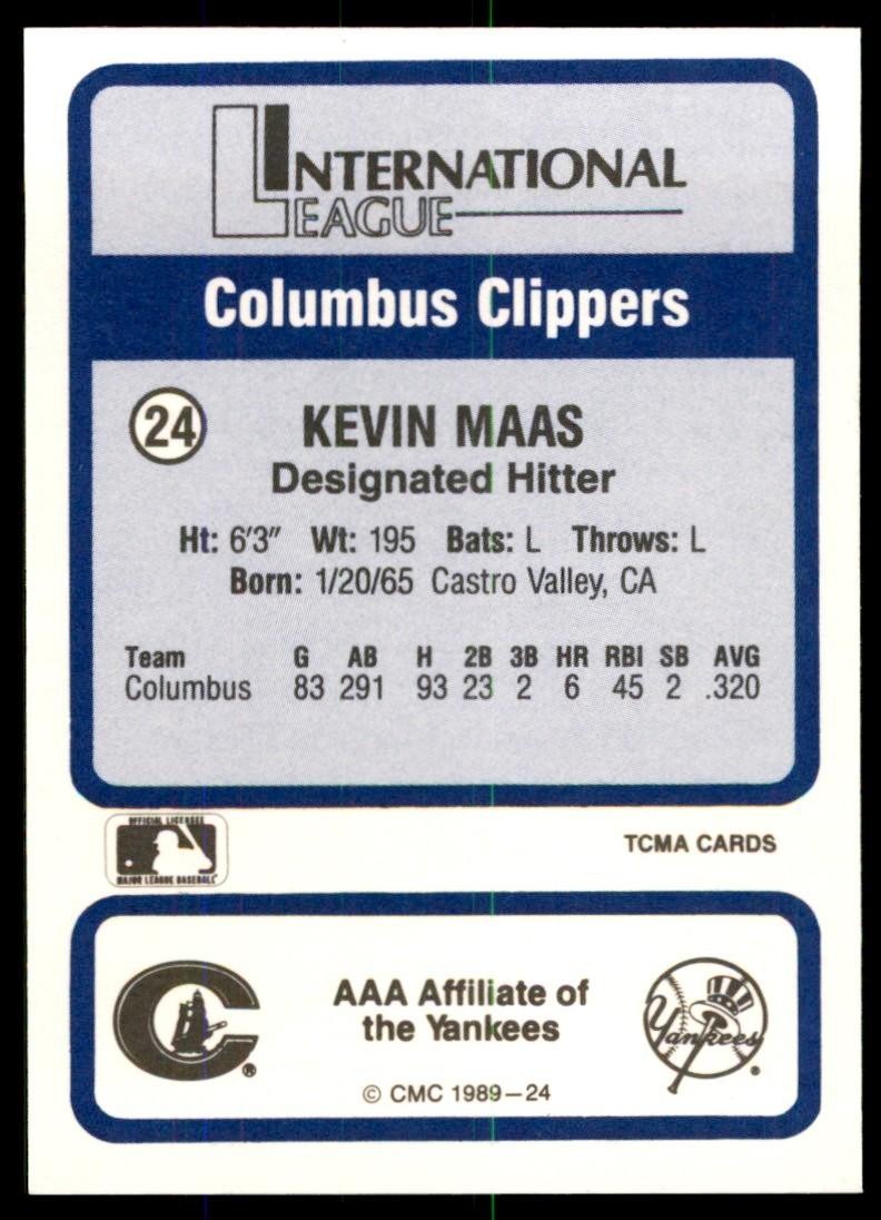 1989 TCMA All Stars Kevin Maas Baseball Cards #24