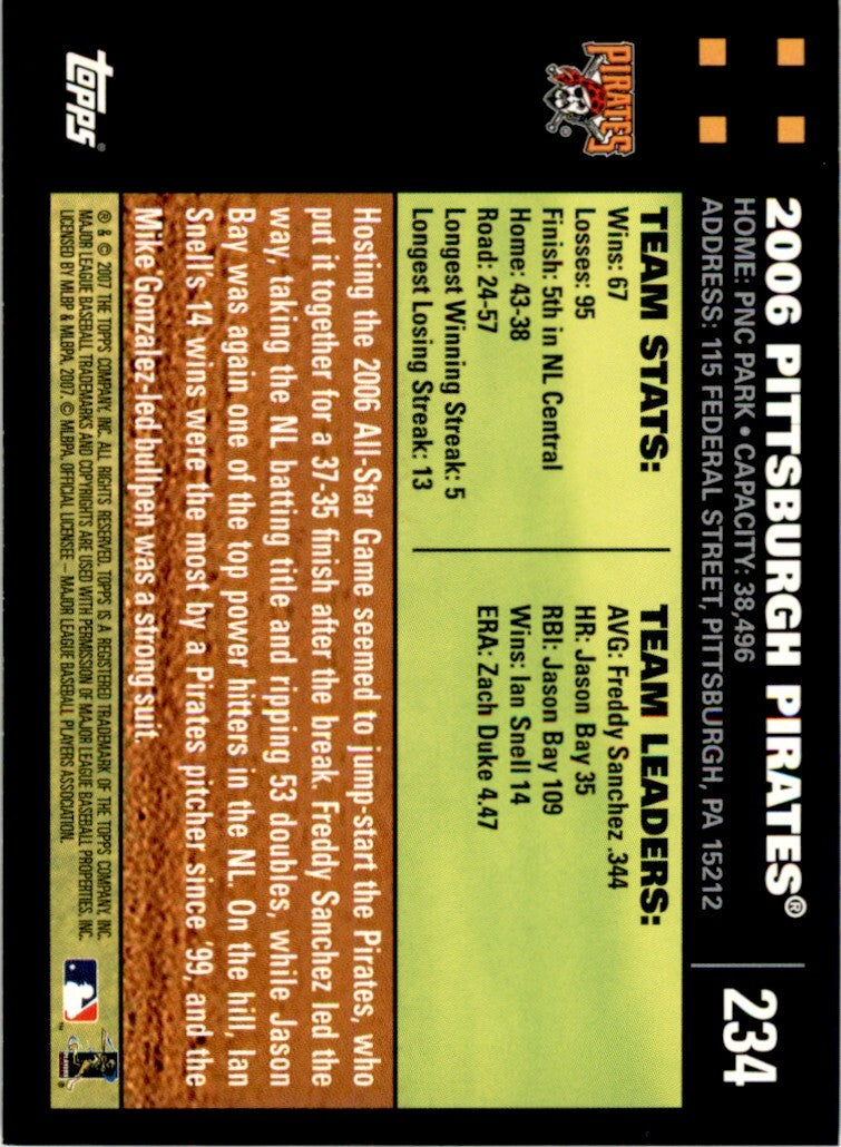 2007 Topps Pittsburgh Pirates . #234