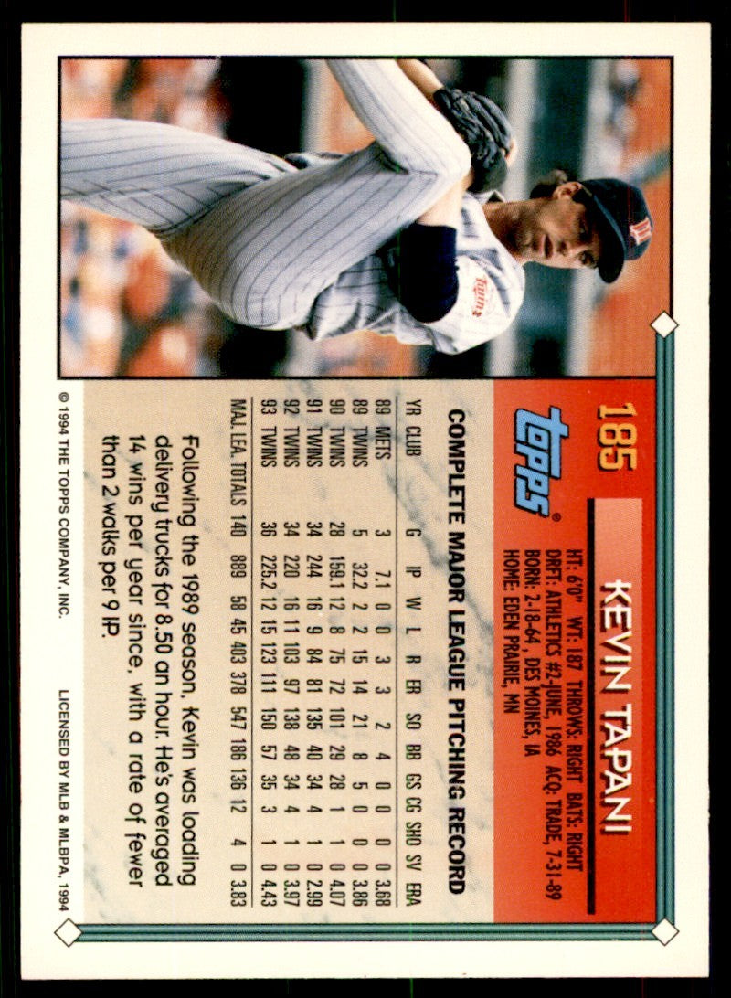 1994 Topps Gold. Kevin Tapani Baseball Cards #185