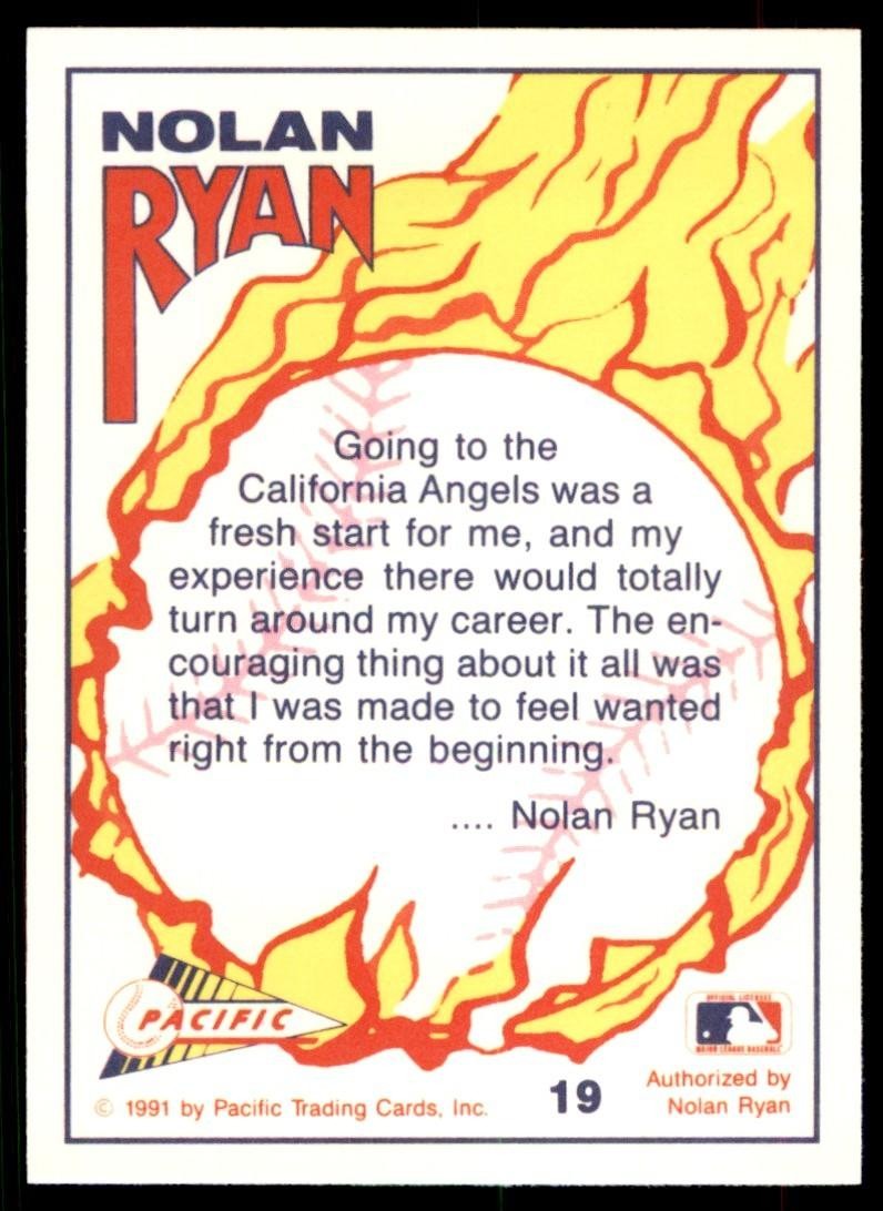 1991 Pacific Nolan Ryan Express Traded to the Angels Baseball Cards #19