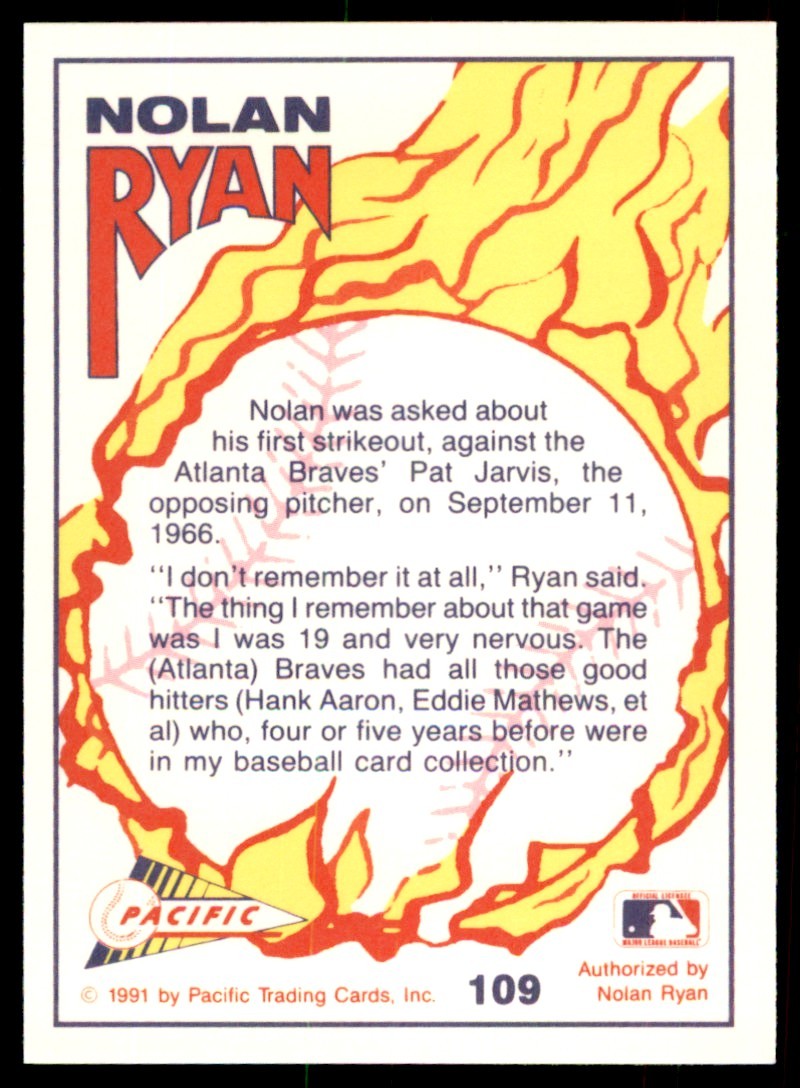 1991 Pacific Nolan Ryan Express Nolan Interviews Baseball Cards #109
