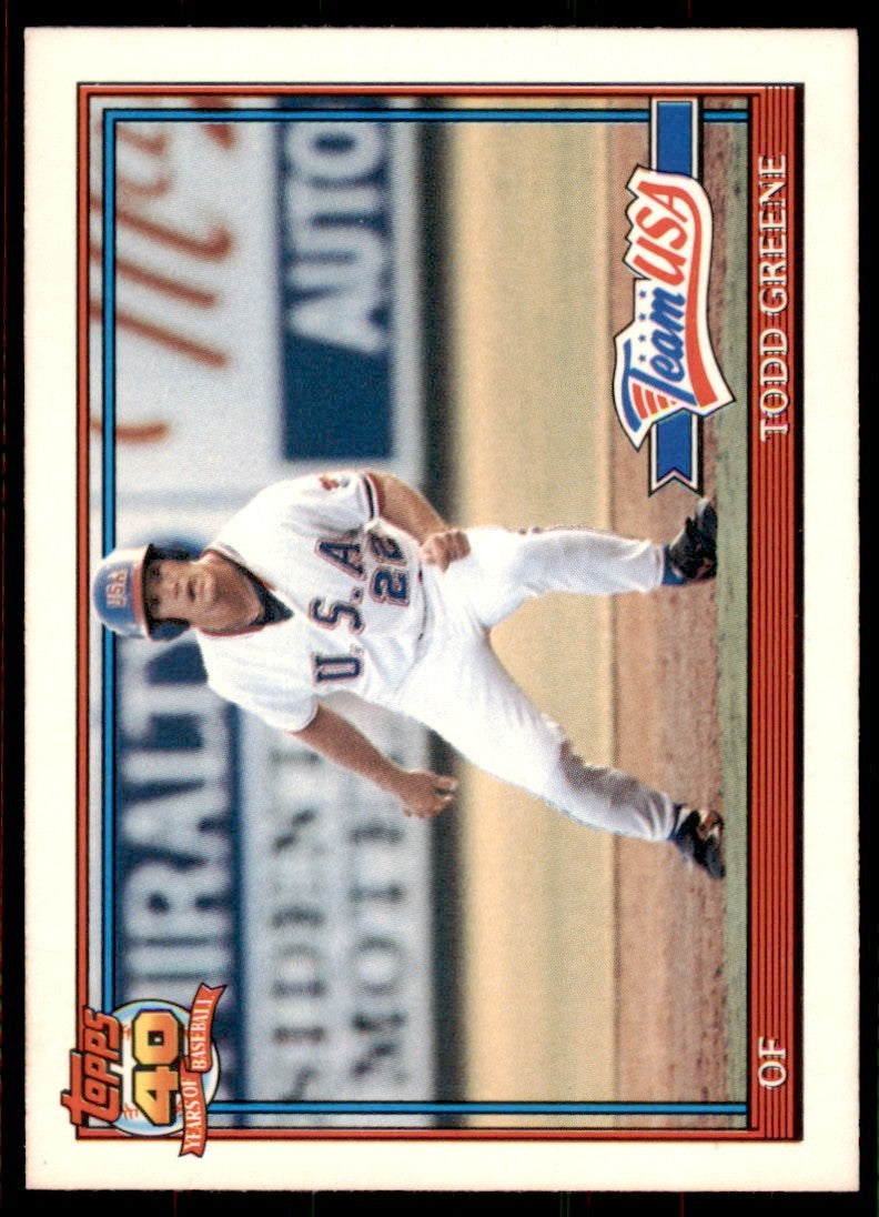1991 Topps Traded Todd Greene Rookie . USA #50T