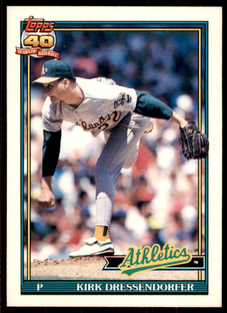 1991 Topps Traded Kirk Dressendorfer Rookie . Oakland Athletics #35T