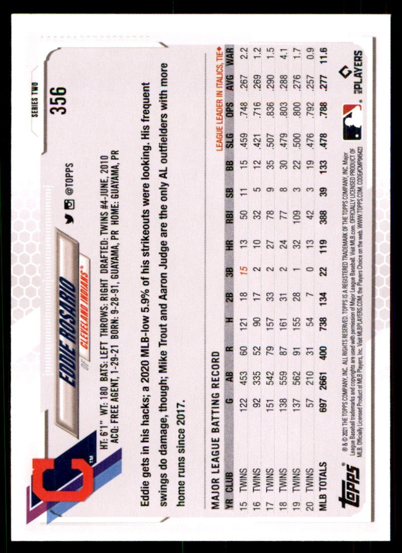 2021 Topps Eddie Rosario Baseball Cards. #356