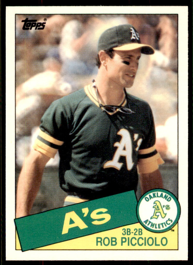 1985 Topps Traded Rob Picciolo . Oakland Athletics #90T