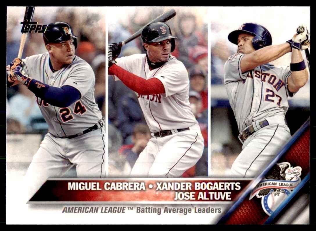 2016 Topps Miguel Cabrera/Xander Bogaerts/Jose Altuve Baseball Cards #29