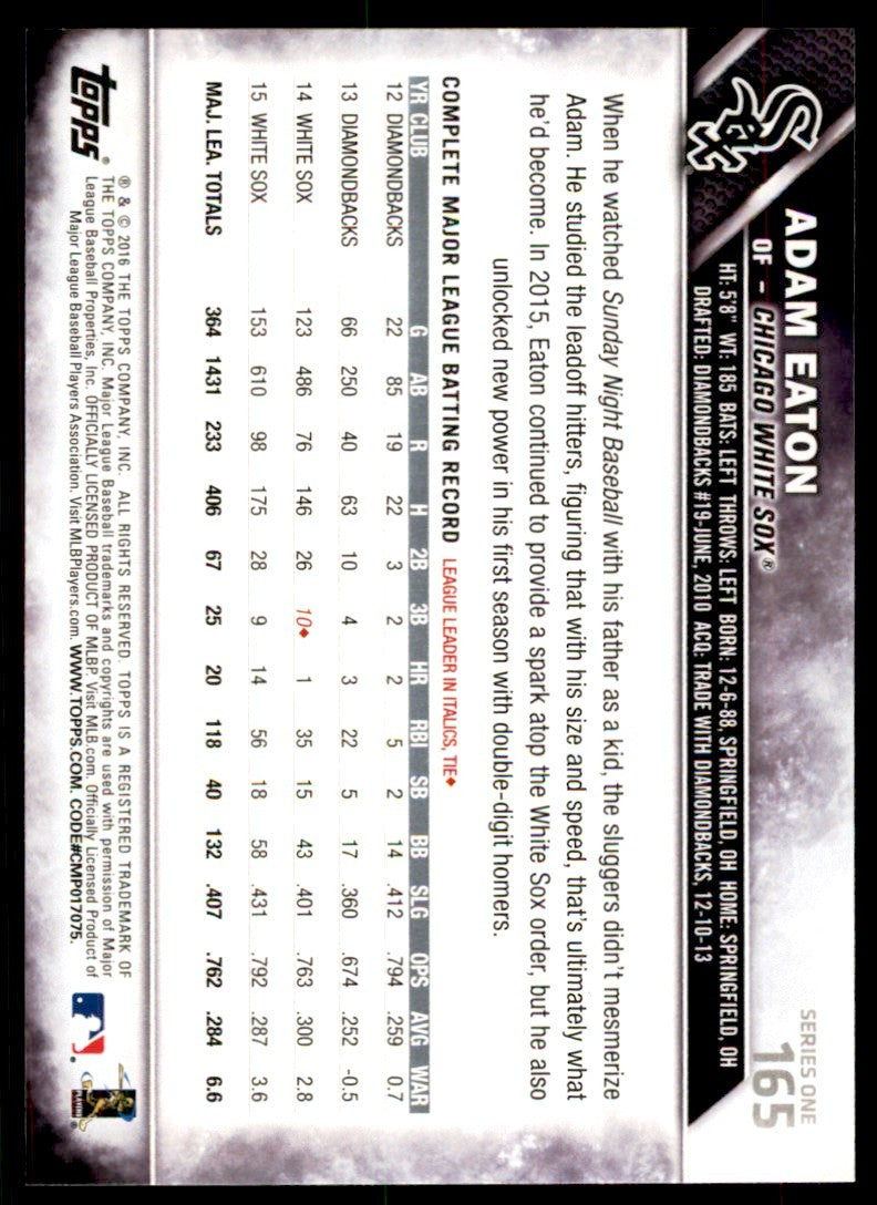 2016 Topps Adam Eaton Baseball Cards #165