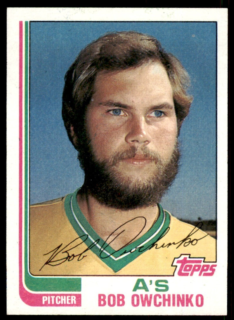 1982 .Topps Baseball Bob Owchinko . Oakland Athletics #243