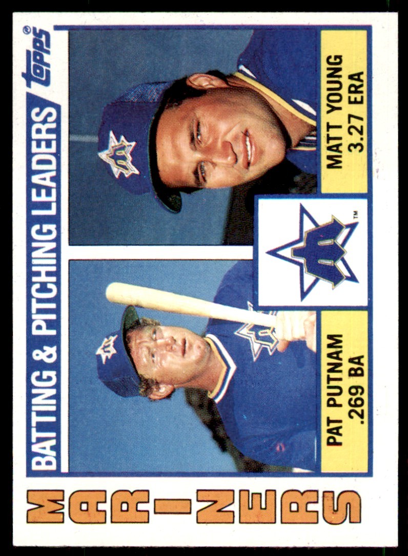 1984 Topps. Mariners Batting & Pitching Leaders/Checklist . Seattle Mariners