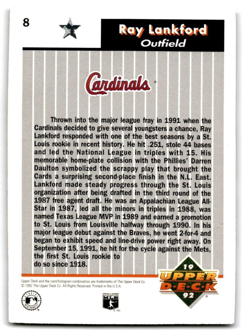 1992 Upper Deck FanFest Ray Lankford Baseball Cards #8
