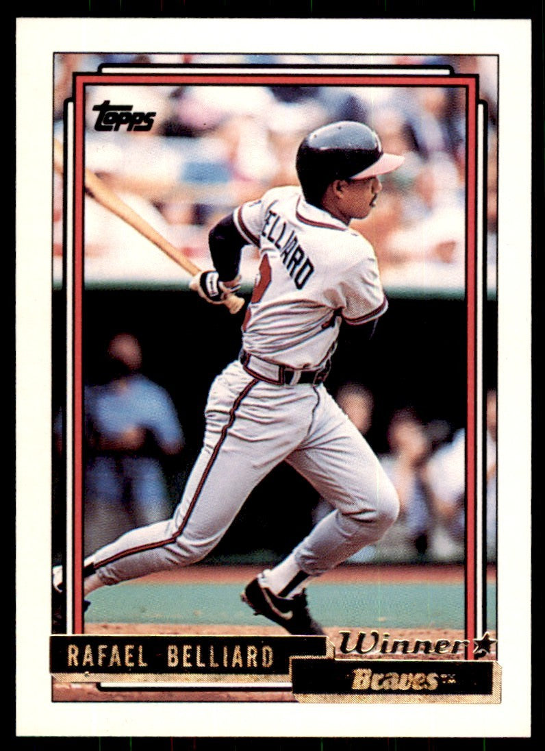 1992 Topps Gold Winners. Rafael Belliard . Atlanta Braves #367