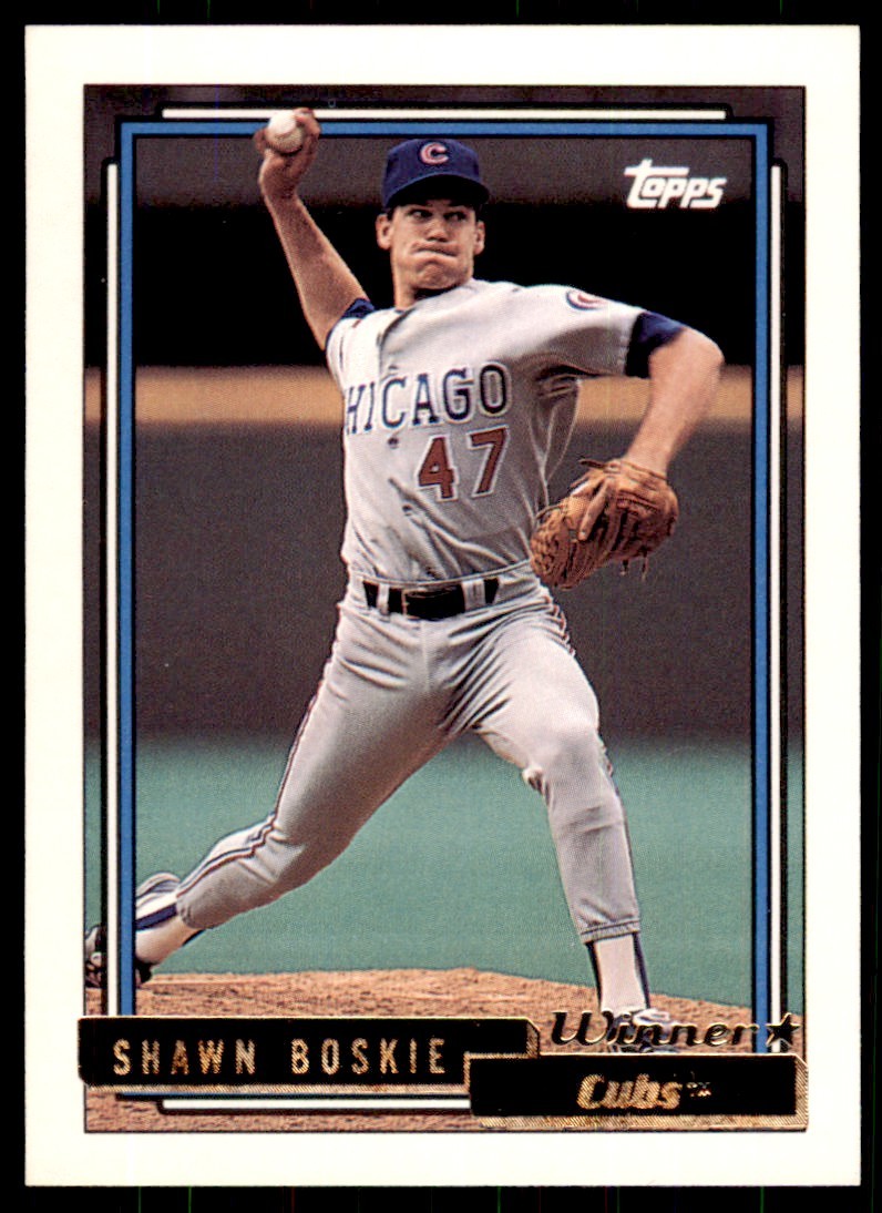 1992 Topps Gold Winners. Shawn Boskie . Chicago Cubs #229
