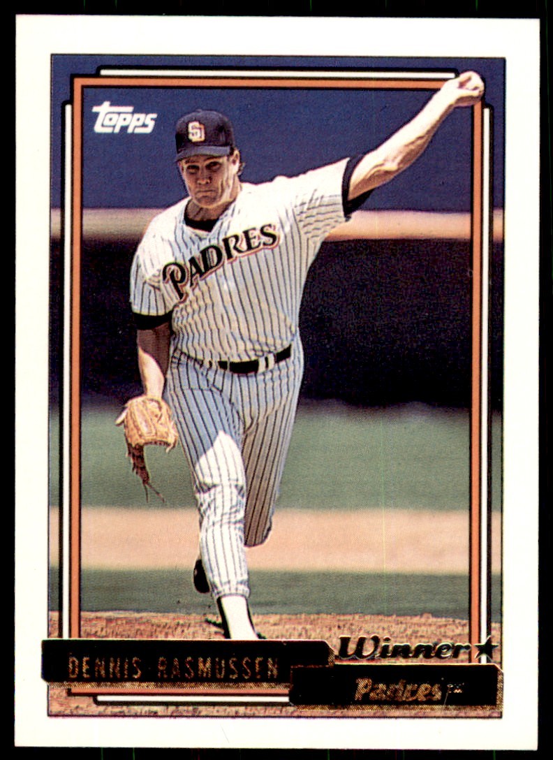 1992 Topps Gold Winners Dennis Rasmussen . San Diego Padres #252