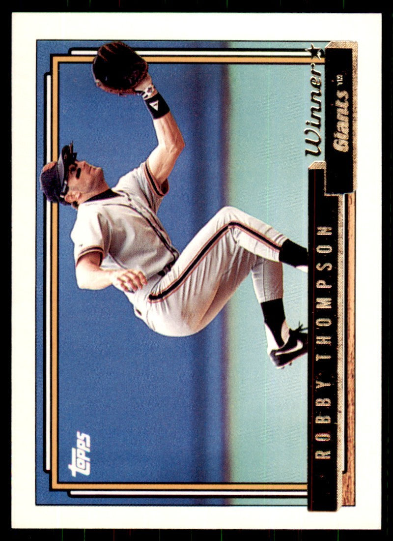 1992 Topps Gold Winners Robby Thompson . San Francisco Giants #475.