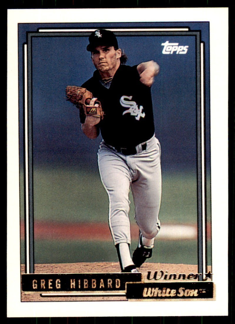 1992 Topps.Gold Winners Greg Hibbard . Chicago White Sox #477