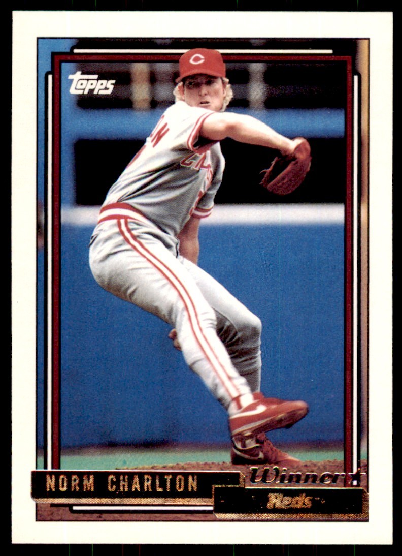 1992 Topps Gold Winners. Norm Charlton . Cincinnati Reds #649