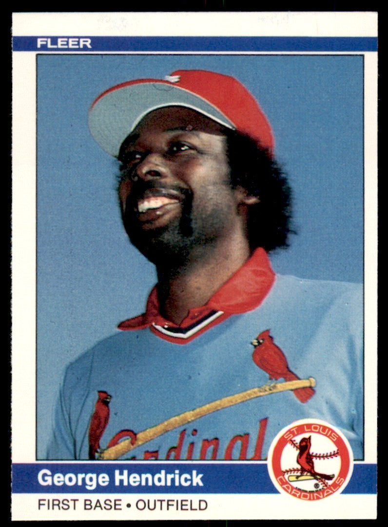1984 Fleer George Hendrick . St. Louis Cardinals #324