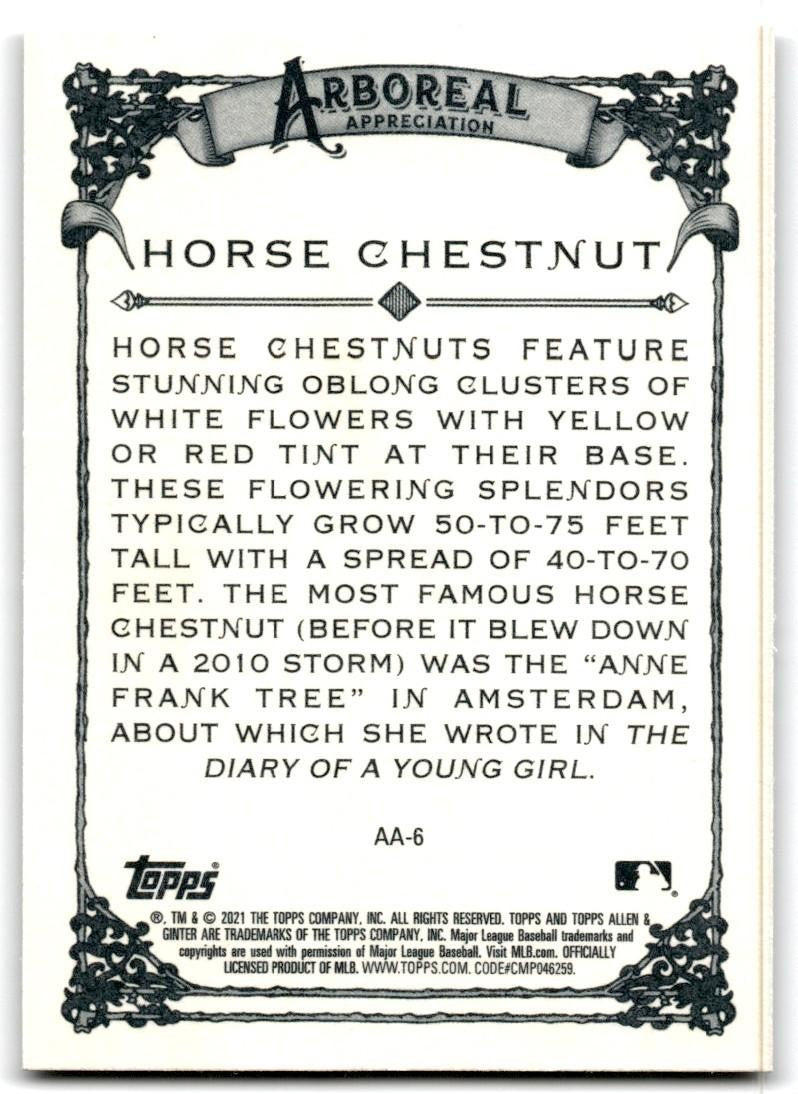 2021 Topps Allen & Ginter Horse Chestnut Baseball Cards #AA-6