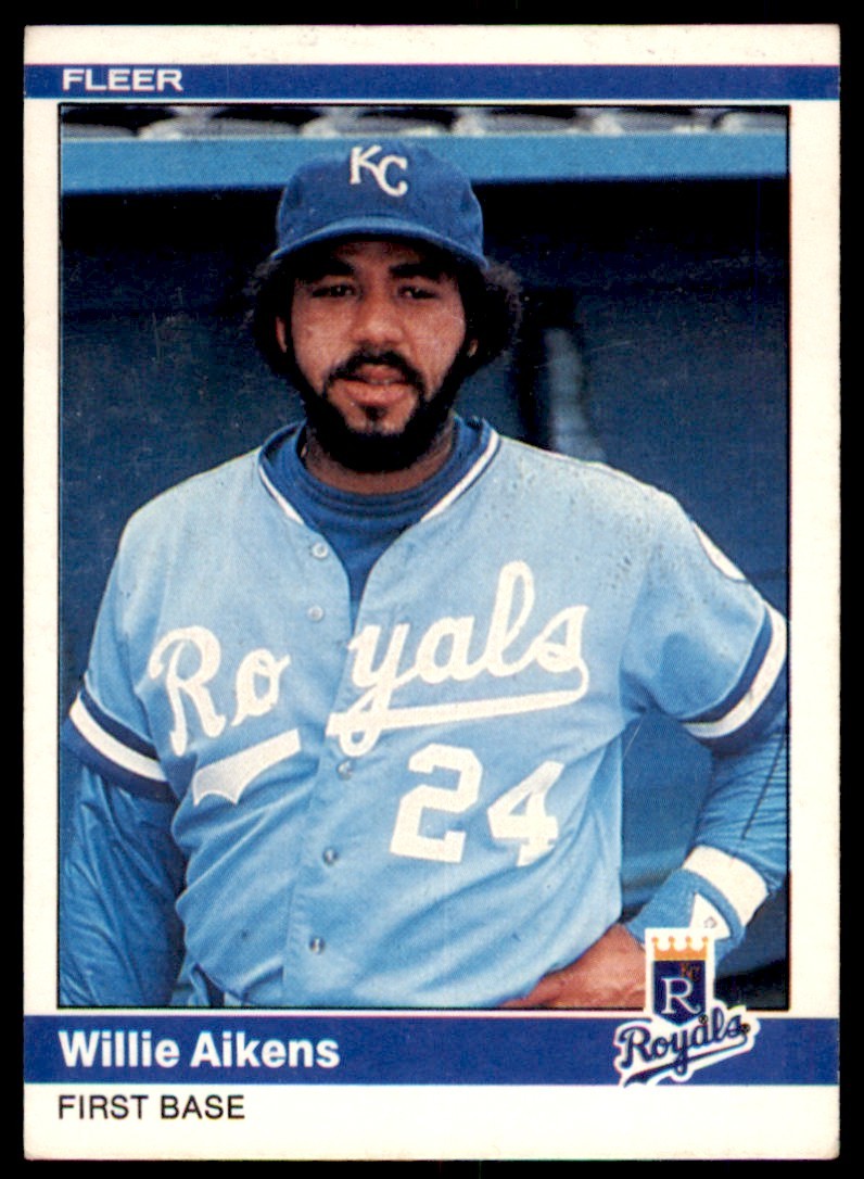 1984 Fleer Willie Aikens . Kansas City Royals #341