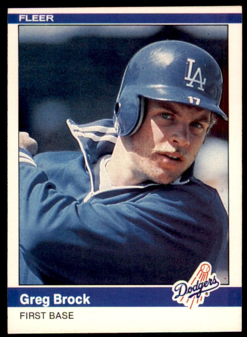 1984 Fleer. Greg Brock . Los Angeles Dodgers #98