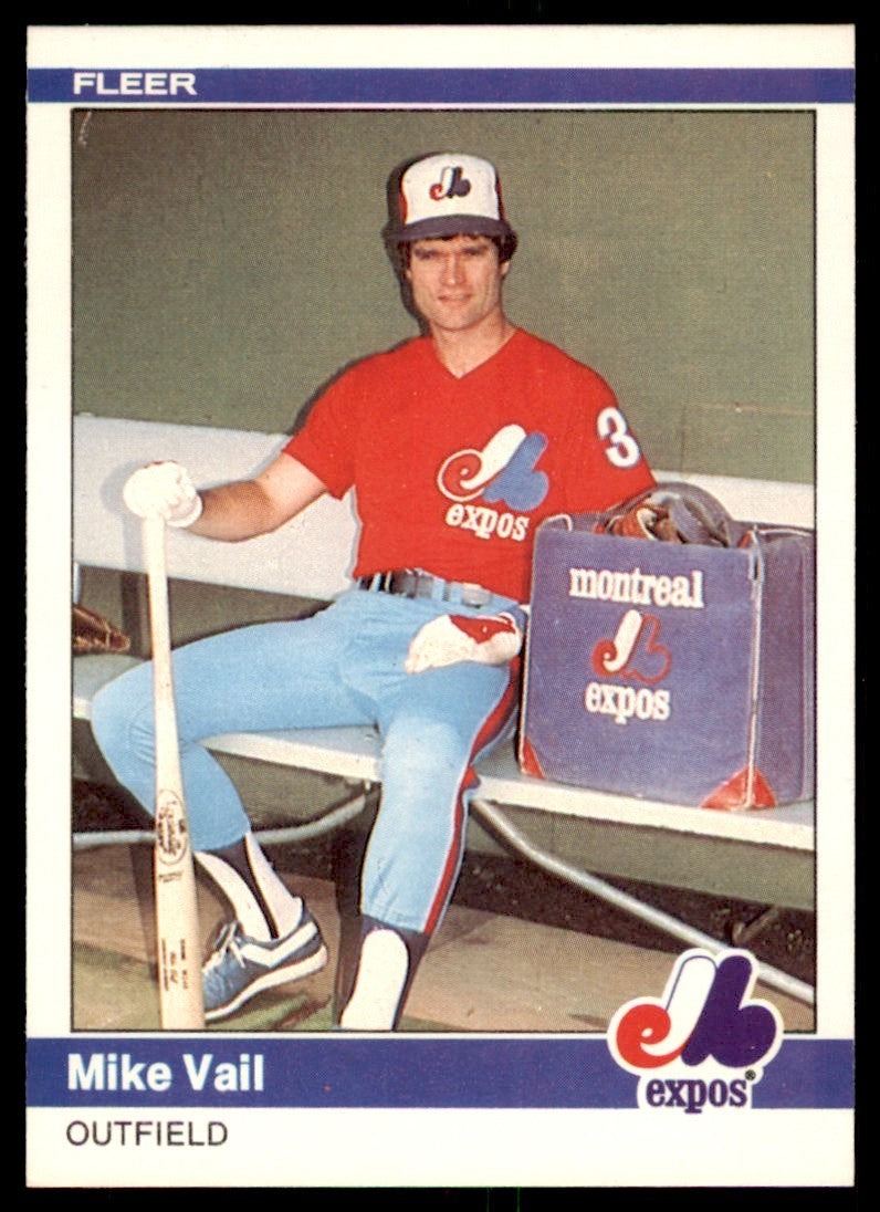 1984 Fleer Mike Vail . Montreal Expos #290