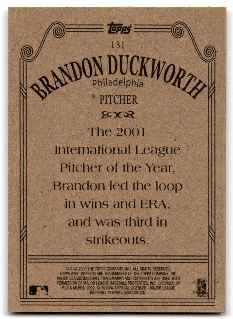2002 Topps 206 Brandon Duckworth A Baseball Cards #131