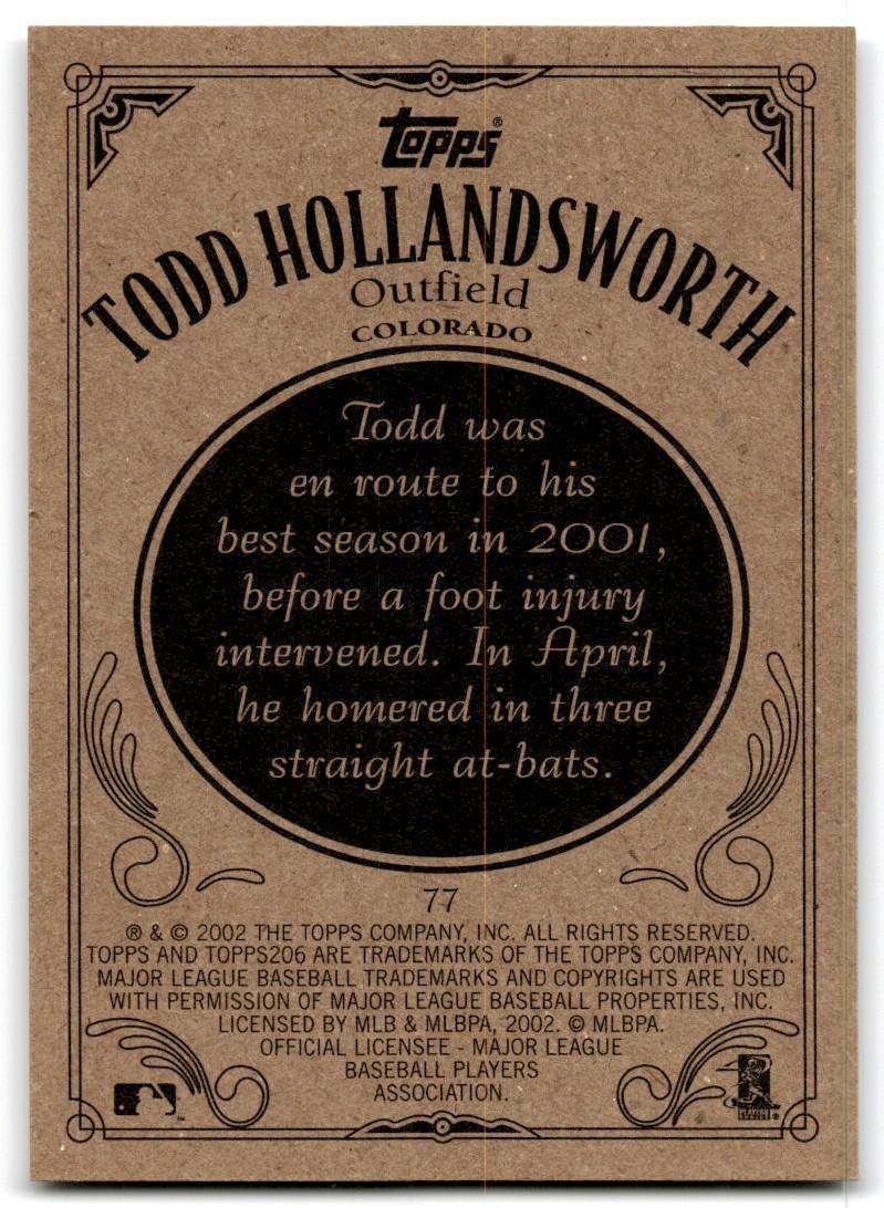 2002 Topps 206 Todd Hollandsworth Baseball Cards #77