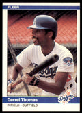 1984 Fleer MLB Derrel Thomas . Los Angeles Dodgers #114