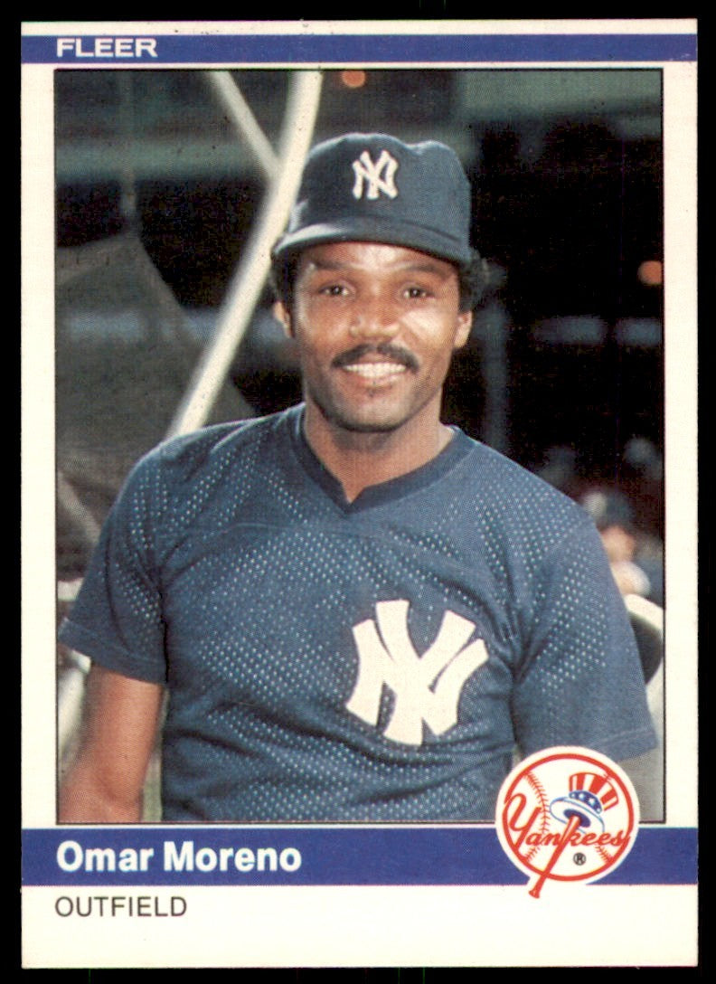 1984 Fleer Omar Moreno . New York Yankees #133
